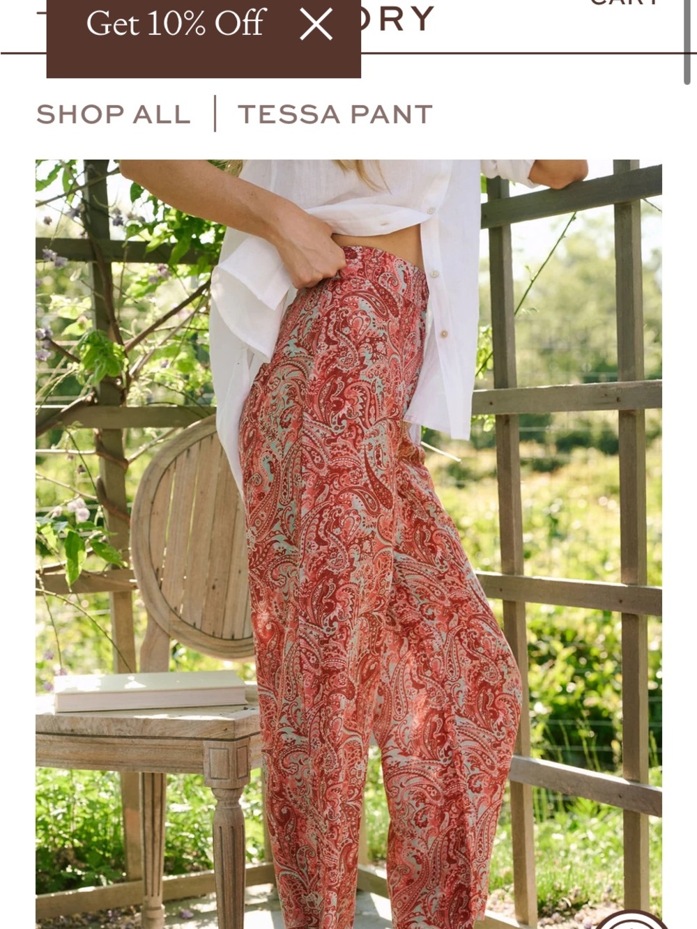 Tessa Wide-Leg Pants in Red Paisley
